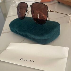 Gucci 57mm aviator sunglasses